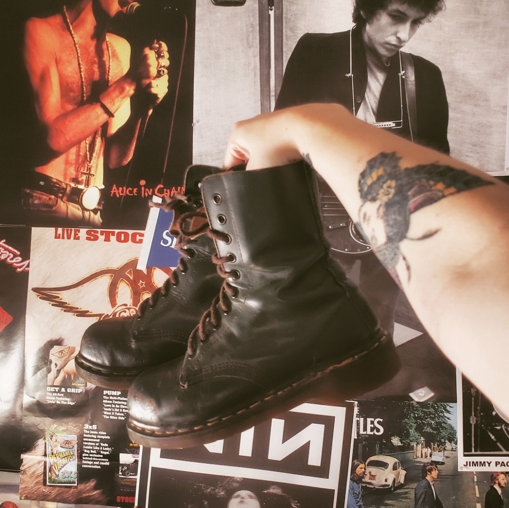 Deep Green Doc Martens Combat Boots